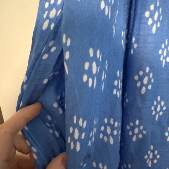 Blue Patterned Sleeveless Dress - Picture 3 of 5